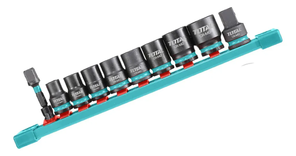 SET DE 10 ACCESORIOS PARA LLAVE CRIQUE INDUSTRIAL TOTAL THTISD38104