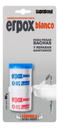 Erpox Blanco adhesivo epoxi en pasta, juego de potes 80 g