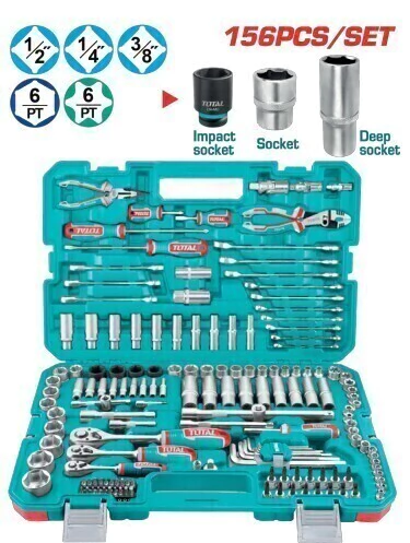Caja de herramientas de 156 PCS industrial Total THKTHP21566
